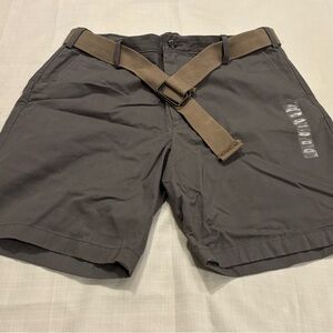 Nautica Men's Charcoal Shorts with Tan Belt